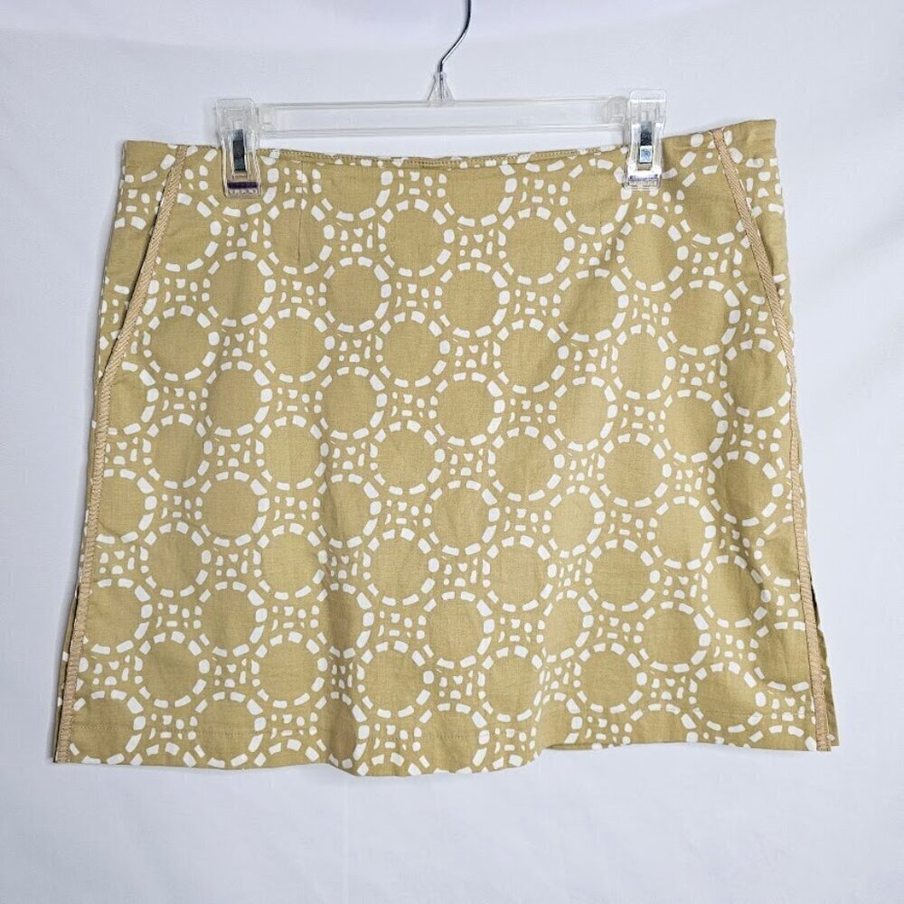 GOLFTINI Skort Skirt Shorts size 14 GOLD TAN WHITE Pickleball Tennis Golf Summer - Picture 2 of 9
